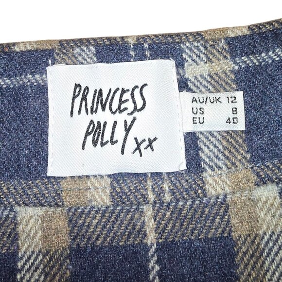 PRINCESS POLLY A-Line Plaid Mini Skirt sz 8 - Picture 7 of 8